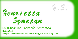 henrietta szmetan business card